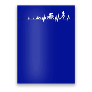 Triathlon Heartbeat Swim Cycle Run Athletes Funny Gift Poster