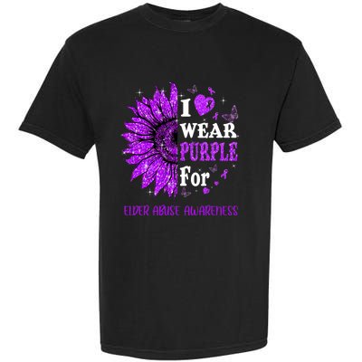 Twinkle Heart Sunflower Elder Abuse Awareness Garment-Dyed Heavyweight T-Shirt