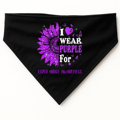 Twinkle Heart Sunflower Elder Abuse Awareness USA-Made Doggie Bandana