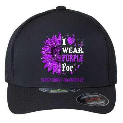 Twinkle Heart Sunflower Elder Abuse Awareness Flexfit Unipanel Trucker Cap