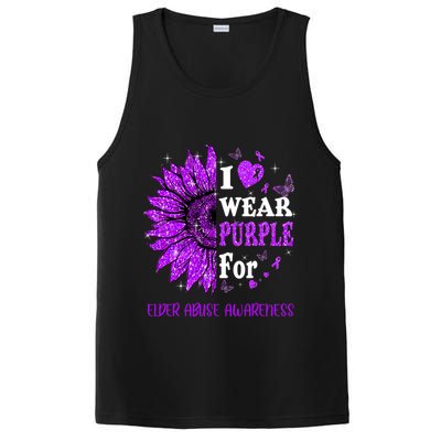 Twinkle Heart Sunflower Elder Abuse Awareness PosiCharge Competitor Tank