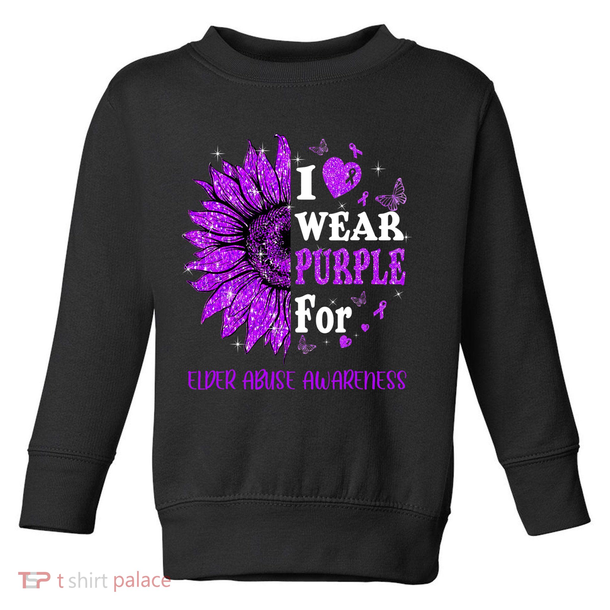 Twinkle Heart Sunflower Elder Abuse Awareness Toddler Sweatshirt