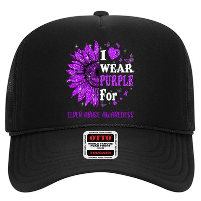 Twinkle Heart Sunflower Elder Abuse Awareness Trucker Hat