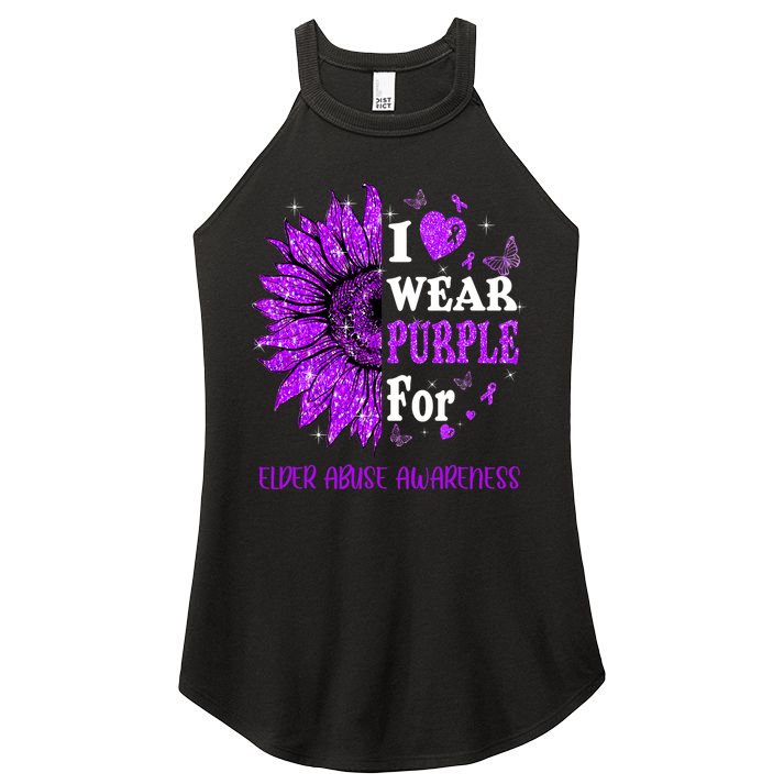 Twinkle Heart Sunflower Elder Abuse Awareness Women's Perfect Tri Rocker Tank
