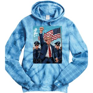 Trump Head Shot Fight Never Surrender Tie Dye Hoodie