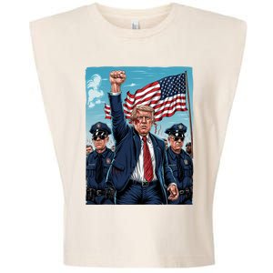 Trump Head Shot Fight Never Surrender Garment-Dyed Women's Muscle Tee