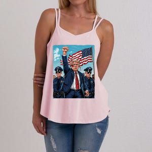 Trump Head Shot Fight Never Surrender Women's Strappy Tank