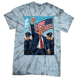 Trump Head Shot Fight Never Surrender Tie-Dye T-Shirt