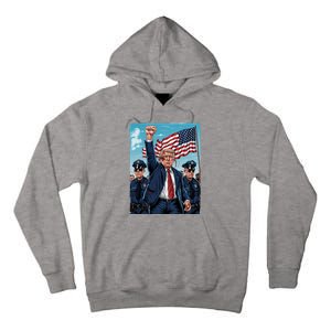 Trump Head Shot Fight Never Surrender Tall Hoodie