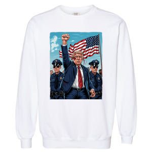 Trump Head Shot Fight Never Surrender Garment-Dyed Sweatshirt