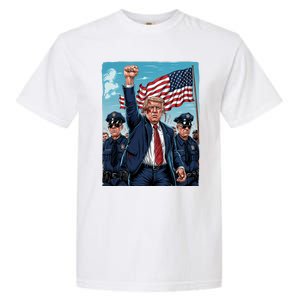 Trump Head Shot Fight Never Surrender Garment-Dyed Heavyweight T-Shirt