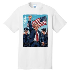 Trump Head Shot Fight Never Surrender Tall T-Shirt