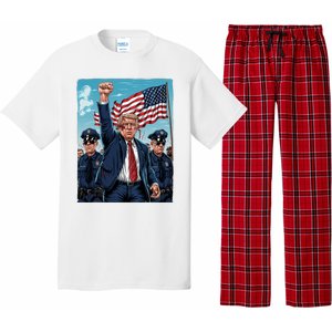 Trump Head Shot Fight Never Surrender Pajama Set