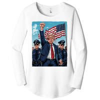 Trump Head Shot Fight Never Surrender Women's Perfect Tri Tunic Long Sleeve Shirt