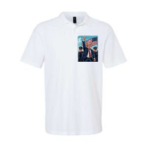 Trump Head Shot Fight Never Surrender Softstyle Adult Sport Polo