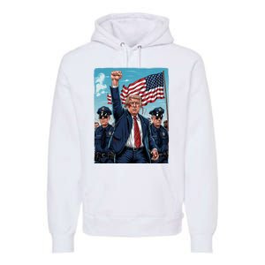 Trump Head Shot Fight Never Surrender Premium Hoodie