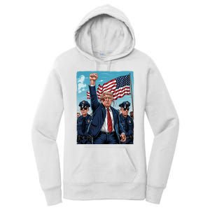 Trump Head Shot Fight Never Surrender Women's Pullover Hoodie