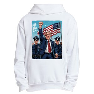 Trump Head Shot Fight Never Surrender Urban Pullover Hoodie