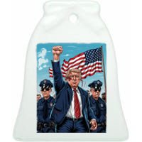 Trump Head Shot Fight Never Surrender Ceramic Bell Ornament