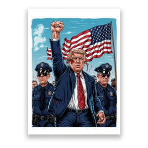 Trump Head Shot Fight Never Surrender Poster