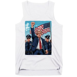 Trump Head Shot Fight Never Surrender Tank Top