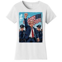 Trump Head Shot Fight Never Surrender Women's T-Shirt