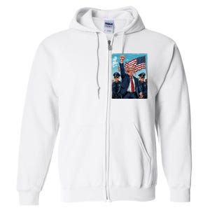 Trump Head Shot Fight Never Surrender Full Zip Hoodie