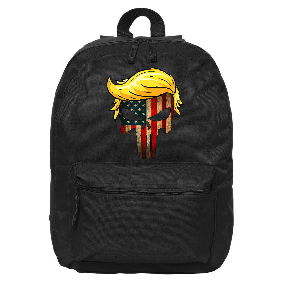 Trump Hair Skull 4th Of July US Flag Trump 16 in Basic Backpack