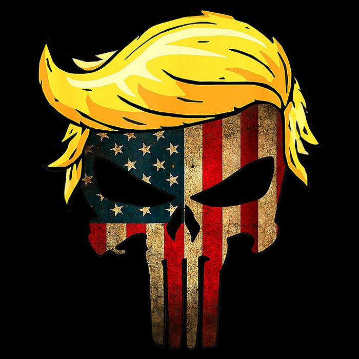 Trump Hair Skull 4th Of July US Flag Trump 16 in Basic Backpack