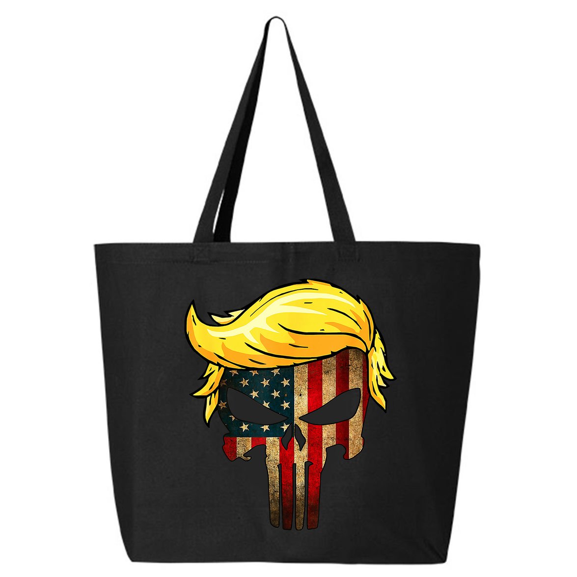 Trump Hair Skull 4th Of July US Flag Trump 25L Jumbo Tote
