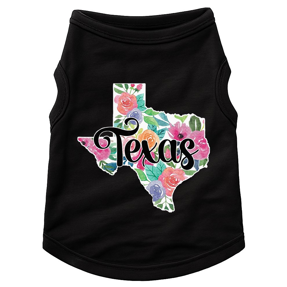 Texas Home State Pride Floral Vintage Texas Doggie Tank