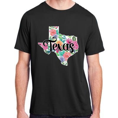 Texas Home State Pride Floral Vintage Texas Adult ChromaSoft Performance T-Shirt