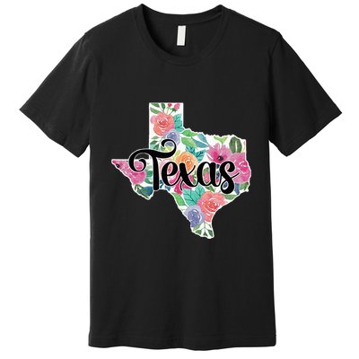 Texas Home State Pride Floral Vintage Texas Premium T-Shirt