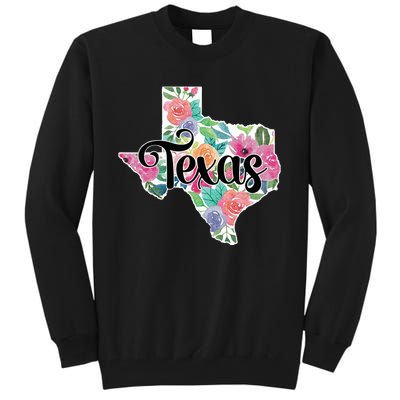 Texas Home State Pride Floral Vintage Texas Tall Sweatshirt