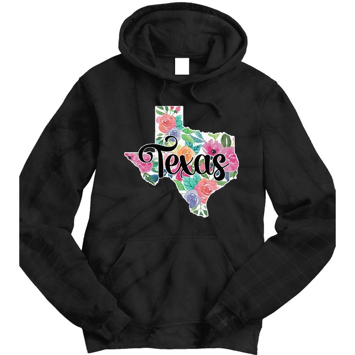 Texas Home State Pride Floral Vintage Texas Tie Dye Hoodie