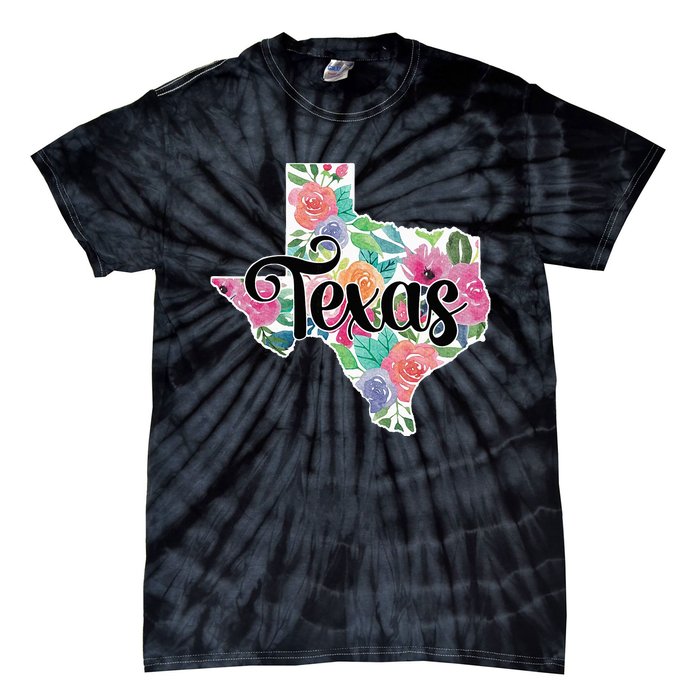 Texas Home State Pride Floral Vintage Texas Tie-Dye T-Shirt