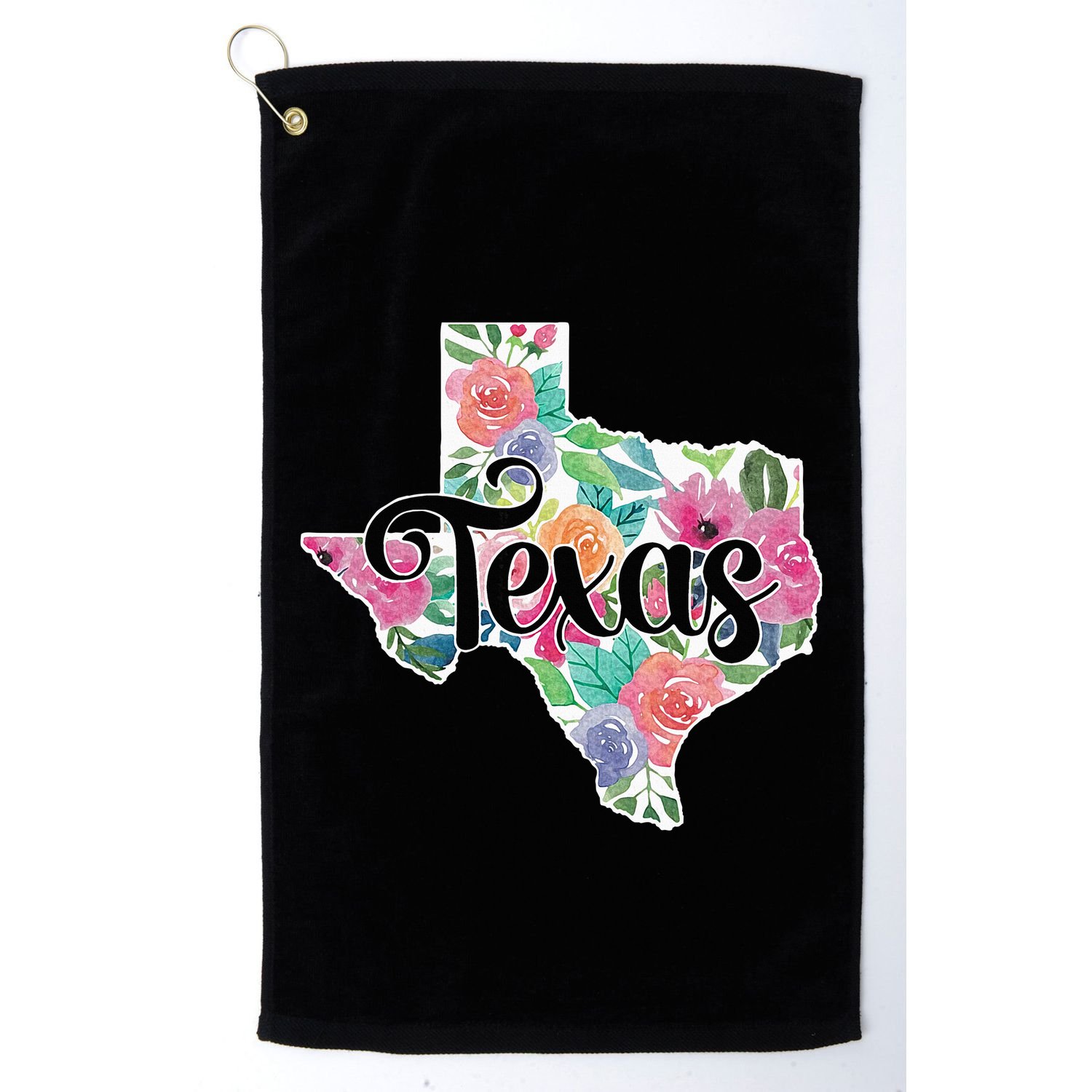 Texas Home State Pride Floral Vintage Texas Golf Towel