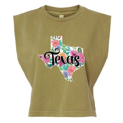 Texas Home State Pride Floral Vintage Texas Garment-Dyed Women's Muscle Tee