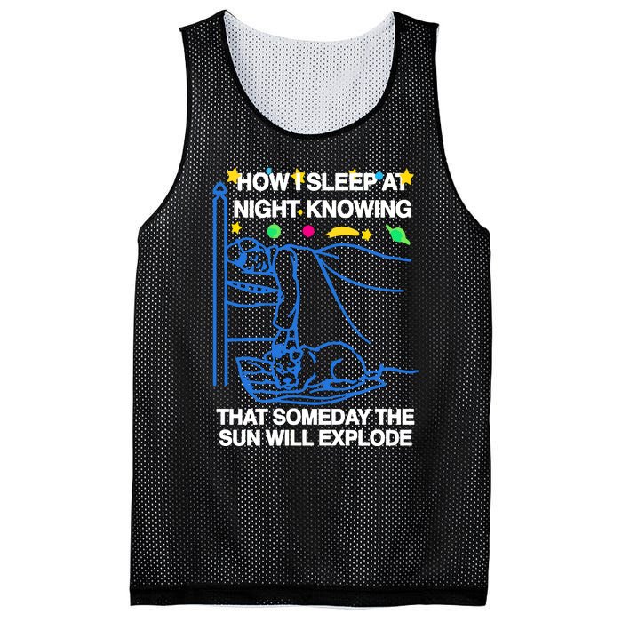 Thegoodshirts How Sleep At Night Knowing That Someday The Sun Will Explode Mesh Reversible Basketball Jersey Tank