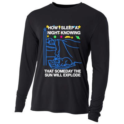 Thegoodshirts How Sleep At Night Knowing That Someday The Sun Will Explode Cooling Performance Long Sleeve Crew