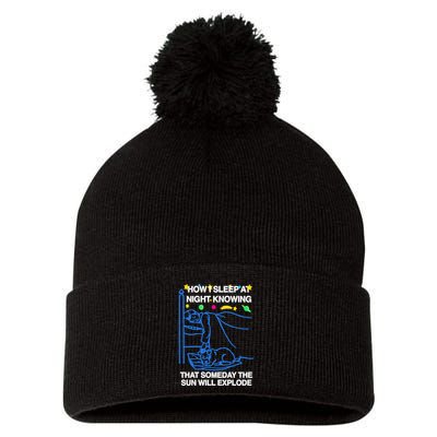 Thegoodshirts How Sleep At Night Knowing That Someday The Sun Will Explode Pom Pom 12in Knit Beanie