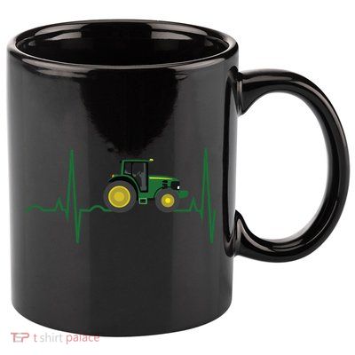 Tractor Heartbeat Shirts Best For Farmers 11oz C Handle Ceramic Mug