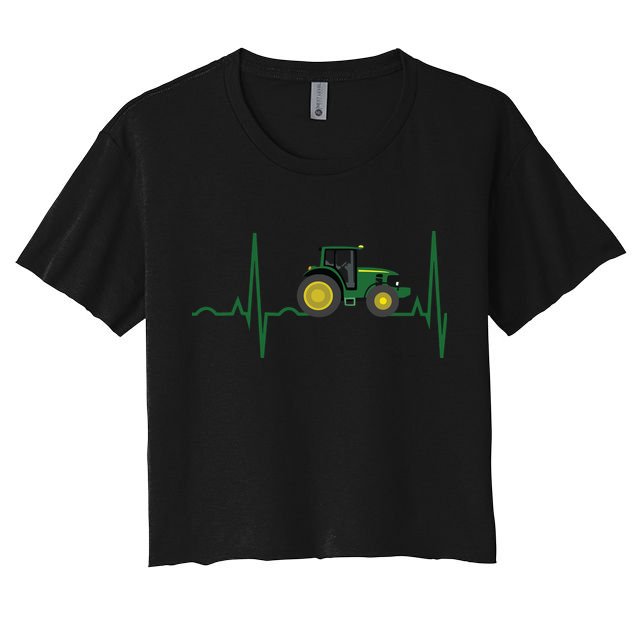 Tractor Heartbeat Shirts Best For Farmers Crop Top