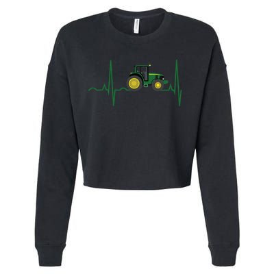 Tractor Heartbeat Shirts Best For Farmers Cropped Pullover Crew