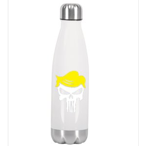 Trump Hair Skull Halloween Stainless Steel Insulated Water Bottle