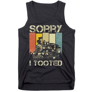 Train Humor Saying Funny Railroad Sorry I Tooted Tank Top