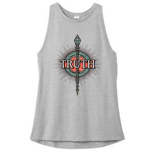 Truth Honesty Spirituality Politics Meditation Love God Ladies PosiCharge Tri-Blend Wicking Tank