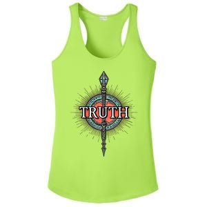 Truth Honesty Spirituality Politics Meditation Love God Ladies PosiCharge Competitor Racerback Tank