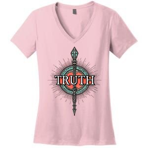 Truth Honesty Spirituality Politics Meditation Love God Women's V-Neck T-Shirt