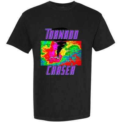 Tornado Hunter Storm Chaser Chasing Tornados F5 Map Garment-Dyed Heavyweight T-Shirt